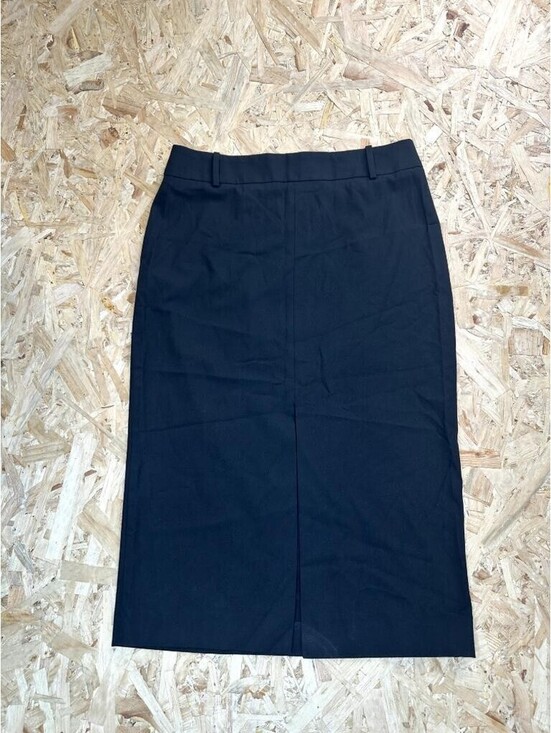 Zara Dresses & Skirts - Zara Womens Black Pencil Skirt Size L High Waist Front Slit Midi Length